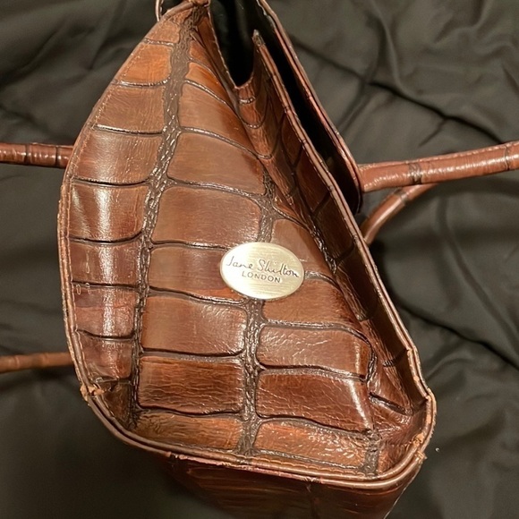 Vintage Jane Shilton London Brown Faux Reptile Leather Purse - Picture 3 of 8
